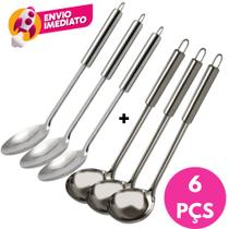 Kit Colher De Arroz E Concha Para Feijão Em Inox Servir Caldo Molho Utensílio Cozinha Restaurante
