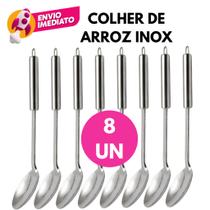 Kit Colher De Arroz Grande Servir E Preparar Refeições Buffet Restaurante Inox C/5, 8 ou 10 Un