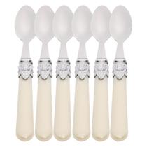 Kit Colher de Café Inox Cor Perola Linha Romantic C/ 6 Un.