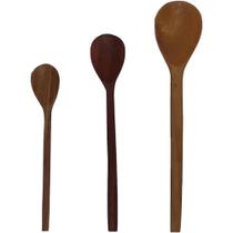 Kit Colher De Pau 3 Peças Pequena Média Grande