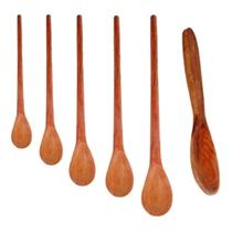 Kit Colher De Pau Madeira Modelos Diversos 6 Peças Kit Colher De Pau Madeira Modelos Diversos 6 Peças