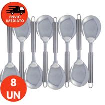 Kit Colher De Servir Arroz Pequena 26cm Inox Colherão Cabo Tubular Restaurante Comida Chef Kit Colher De Servir Arroz Pequena 26cm Inox Colherão Cabo Tubular Restaurante Comida Chef
