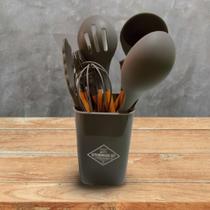 Kit Colher de Silicone 12 Utensílios Cabo Madeira Kit Colher de Silicone 12 Utensílios Cabo Madeira