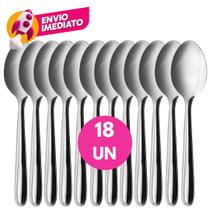 Kit Colher De Sobremesa Aço Inox Conjunto Jogo Talher Resistente Restaurante