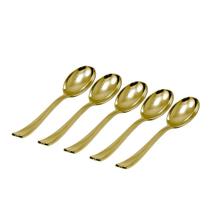 Kit Colher de Sobremesa Descartável Linha Premium Dourada - SilverPlastic Kit Colher de Sobremesa Descartável Linha Premium Dourada - SilverPlastic