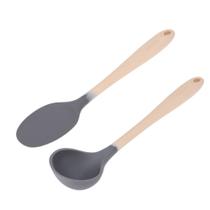 Kit Colher e Concha Servir/Mexer Bicolor Cinza e Creme Weck Kit Colher e Concha Servir/Mexer Bicolor Cinza e Creme Weck