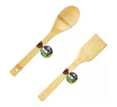 Kit Colher E Espátula 30 Cm Bambu Linha Bamboo Original Line