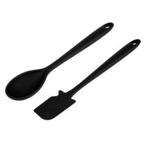 Kit Colher e Espátulas Profissional Preta Weck