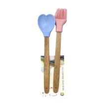 Kit Colher e Pincel de Silicone Rosa e Azul - Quanhe Kit Colher e Pincel de Silicone Rosa e Azul - Quanhe