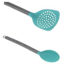 Kit Colher + Escumadeira de Silicone Verde - Art House