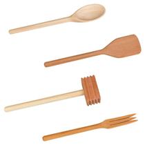 Kit Colher Garfo com três dentes e Pá para doces Bate bife