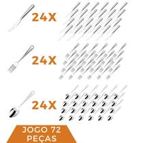 Kit Colher Garfo Faca Aço Inox 72 Peças Bar / Restaurante Kit Colher Garfo Faca Aço Inox 72 Peças Bar / Restaurante