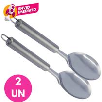 Kit Colher Para Servir Arroz Pequena 26cm Cabo Tubular Inox Premium Colherão Utensilio Cozinha Kit Colher Para Servir Arroz Pequena 26cm Cabo Tubular Inox Premium Colherão Utensilio Cozinha