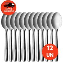 Kit Colher Sobremesa Aço Inox Premium Conjunto Talher Resistente Jogo Sorvete Doces Caldos Receitas Kit Colher Sobremesa Aço Inox Premium Conjunto Talher Resistente Jogo Sorvete Doces Caldos Receitas