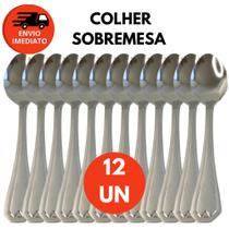 Kit Colher Sobremesa Aço Inox Premium Conjunto Talher Resistente Jogo Sorvete Doces Caldos Receitas