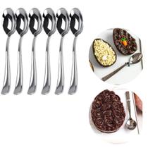 Kit Colher Sobremesa Descartável Prata Linha Luxo Para Ovo de Pascoa 50 unidades - 13 cm - Silver Plastic