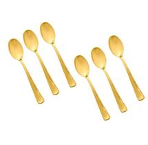 Kit Colher Sobremesa Dourados 6pçs Mesa Posta