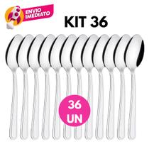 Kit Colher Sopa Mesa Talher Inox Conjunto Dia a Dia Jantar Refeição Bar Hoteis Restaurante Jogo