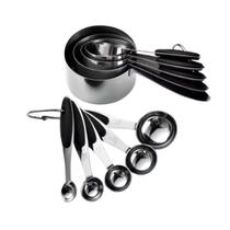 Kit Colher Xicaras De Medidas Em Inox Medidores Cozinha 10pc