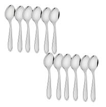 Kit Colheres De Sobremesa Laguna 12 Peças Inox Tramontina Cabo Prateado 12X34160