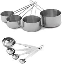 Kit Colheres e xícaras medidoras em aço inox Kit Colheres e xícaras medidoras em aço inox
