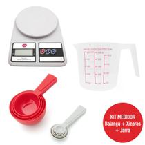 Kit Colheres Medidoras 9 pçs Balança Digital E Jarra Medidora