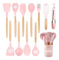 Kit Colheres Silicones 12 Peças Copo Suporte Cor Rosa Kit Colheres Silicones 12 Peças Copo Suporte Cor Rosa