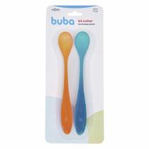 Kit Colheres Termossensível para Bebê - 2 Unidades - Azul e Laranja - Buba Toys