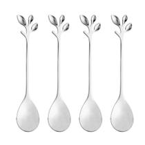 Kit Colherzinhas Leaf (4 Peças) Prata