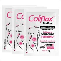 Kit Coliflax Mulher Sachê: 3 Cremes Térmicos Alívio Da Cólica Menstrual 2g