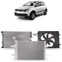 Kit Colisão Crossfox 1.6 Flex Manual 2015 A 2018 Radiador Condensador e Eletroventilador