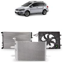 Kit Colisão Spacefox 1.6 Flex Manual 2006 A 2019 Radiador Condensador e Eletroventilador