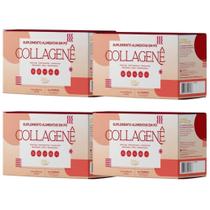 Kit Collagenê Sabor Cranberry Com 4 Unidades De 30 Sachês Com 10g Cada