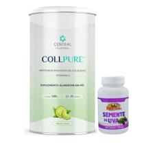 Kit Collpure Proteína do Colágeno - 450/500g - Central Nutrition + Semente Uva 60 caps - Rei Terra