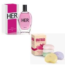 Kit Colônia Her 75Ml + Sabonete Sensi Gratidão - Jequiti