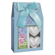Kit Colônia Infantil Cheirinho de Bebê Blue 210ml + Sabonete Coração 2 Unidades