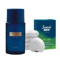 Kit Colônia Portiolli Celebrate 50ml + Sabonetes Em Barra Sensi Men Fresh 5x80g - Jequiti