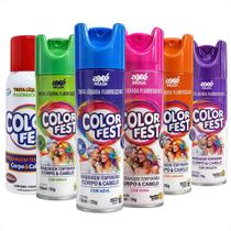 Kit Color Fest Tinta Temporária Fluorescente Para Cabelo e Corpo: Azul, Rosa, Vermelho, Laranja, Roxo e Verde Kit Color Fest Tinta Temporária Fluorescente Para Cabelo e Corpo: Azul, Rosa, Vermelho, Laranja, Roxo e Verde