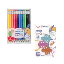 Kit Color Joy LeoLeo Lápis de Cor Apagável 12 Cores e Adaptador de Lápis Inclusivo 3 Peças Kit Color Joy LeoLeo Lápis de Cor Apagável 12 Cores e Adaptador de Lápis Inclusivo 3 Peças