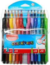 Kit Color Peps Lápis De Cor + Canetinha Hidrográficas + Giz De Cera