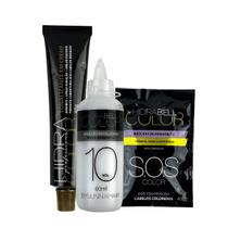 Kit Coloração 4.0 Castanho Médio Hidrabell Com Oxigenada e Máscara Kit Coloração 4.0 Castanho Médio Hidrabell Com Oxigenada e Máscara