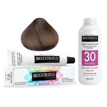 Kit Coloração Bio Extratus Cor 7.0 Louro Médio + Ox 30 Vol