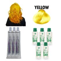 Kit Coloração Cabelos Amarelo Yellow 60g + Ox Juca - Mairibel