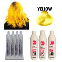 Kit Coloração Cabelos Amarelo Yellow 60g + Ox Juzy - Mairibel