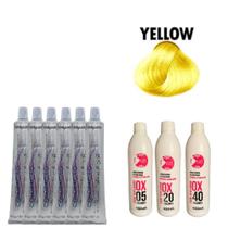 Kit Coloração Cabelos Amarelo Yellow 60g + Ox Juzy - Mairibel