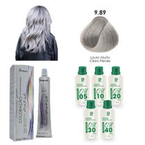 Kit Coloração Cabelos Louro Pérola 60g + Ox Juca