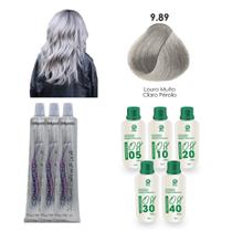 Kit Coloração Cabelos Louro Pérola 60g + Ox Juca