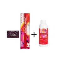 Kit Coloração+Emulsão Color Touch 3.66 Cast Esc Vio Inte 60G
