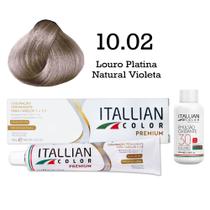 Kit Coloração Itallian Color 10.02 Louro Platina Natural Violeta + Oxi 30