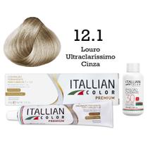 Kit Coloração Itallian Color 12.1 Louro Ultraclaríssimo Cinza + Oxi 30